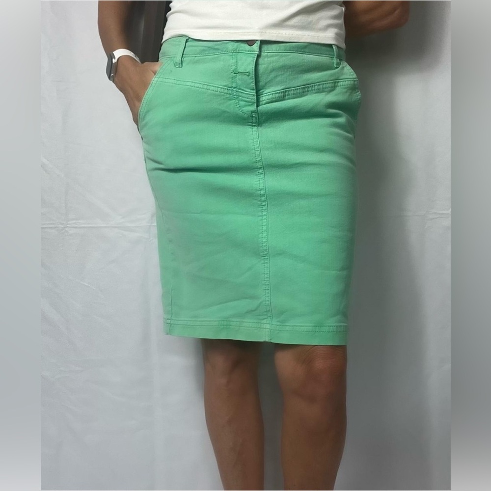 Anthropologie Women’s Green Pencil Skirt Denim